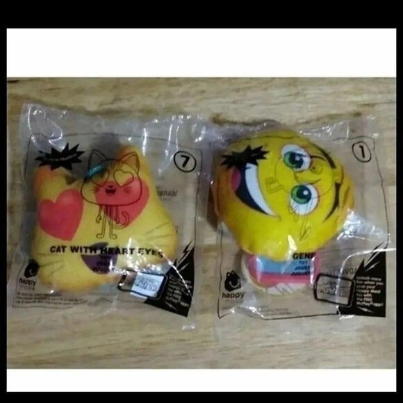 McDonald's Other - 2-McDONALD'S CAT W/HEART EYES TOY #7 & 1-NEW-SEALED.